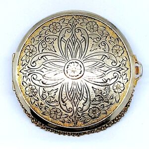 Vintage Loose Powder Compact Snap Lid Mirror Chain Mail